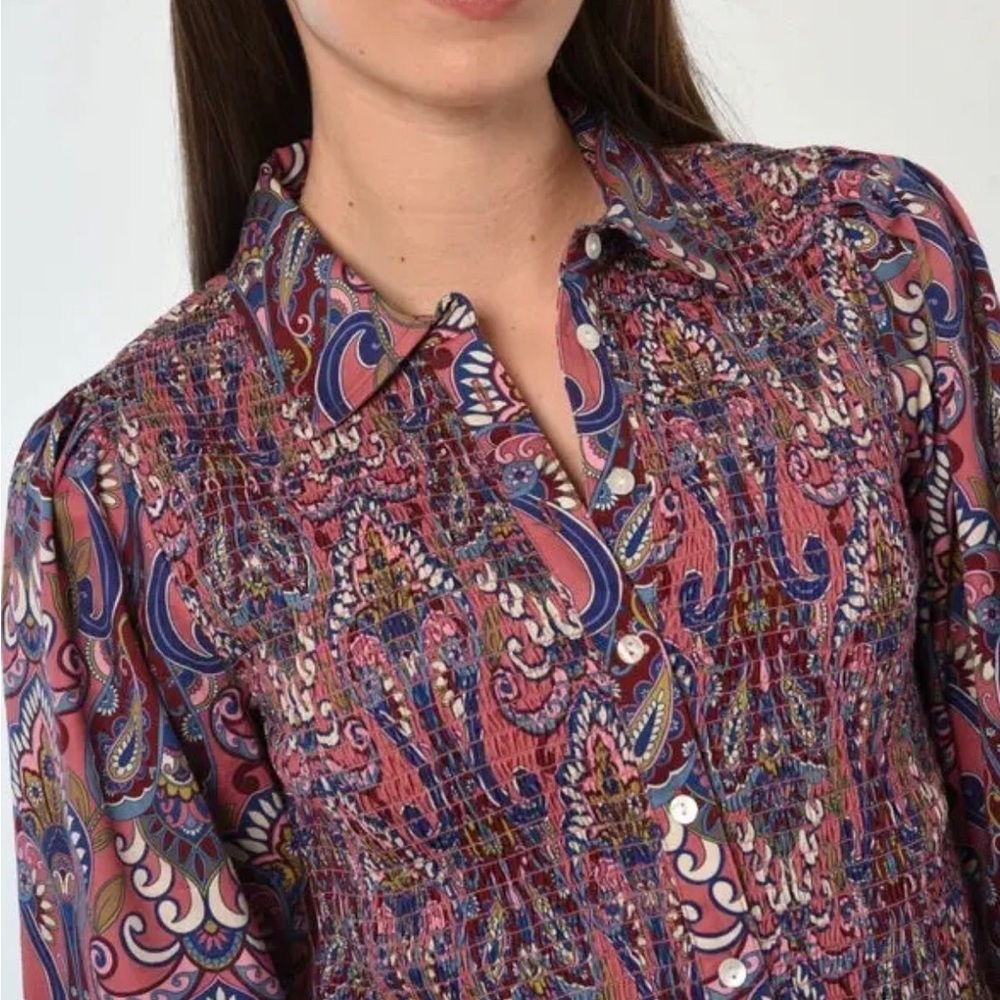 NWT! Love the Label Sohan Long Sleeve Painted Lady Print Paisley XS - Picture 3 of 11